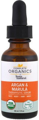 InstaNatural, Complete Organics, Therapeutic Serum, Argan Marula Oil, 1 fl oz (30 ml) ,الصحة، الجلد، زيت التدليك