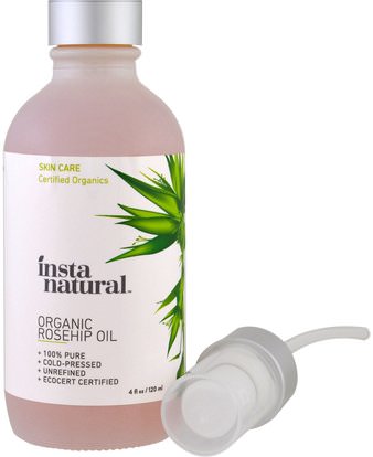 InstaNatural, Organic Rosehip Oil, Skin Care, 4 fl oz (120 ml) ,والصحة، والجلد، والزيوت العطرية الزيوت، وارتفع زيت بذور الورك