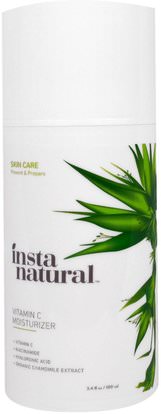 InstaNatural, Vitamin C Moisturizer Cream with Hyaluronic Acid, Anti-Aging, 3.4 fl oz (100 ml) ,الجمال، العناية بالوجه، فيتامين ج، الكريمات المستحضرات، الأمصال