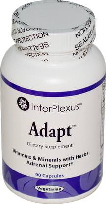 InterPlexus Inc., Adapt, 90 Capsules ,والصحة، ومكافحة الإجهاد، والمكملات الغذائية، الكظرية