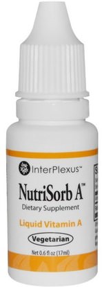 InterPlexus Inc., NutriSorb A, Liquid Vitamin A, 0.6 fl oz (17 ml) ,الفيتامينات، فيتامين أ