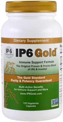 IP-6 International, IP6 Gold, Immune Support Formula, 120 Vegetarian Capsules ,والمكملات الغذائية، ومضادات الأكسدة، والملكية الفكرية 6