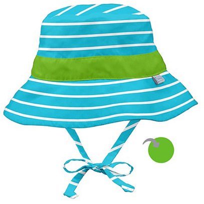 iPlay Inc., Classic Reversible Bucket Sun Protection Hat, 9-12 Months, Aqua Stripe ,الأطفال صحة، الطفل، الأطفال، سونوير إيبلاي