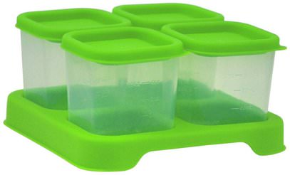 iPlay Inc., Green Sprouts, Fresh Baby Food Unbreakable Cubes, Green Set, 4 Pack- 4 oz (118ml) Each ,صحة الأطفال، والأغذية للأطفال