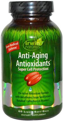 Irwin Naturals, Anti-Aging Antioxidants, 60 Liquid Soft-Gels ,والمكملات الغذائية، ومضادات الأكسدة