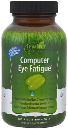 Irwin Naturals, Computer Eye Fatigue, 60 Liquid Soft-Gels ,والمكملات الغذائية، والصحة، والعناية بالعين، والرعاية الرؤية