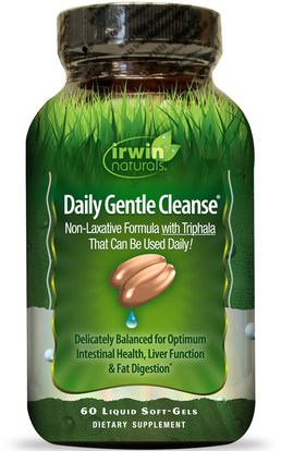 Irwin Naturals, Daily Gentle Cleanse, 60 Liquid Soft-Gels ,الصحة، السموم