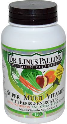 Irwin Naturals, Dr. Linus Pauling, Super Multi Vitamin, with Herbs & Energizers, 120 Caplets ,الفيتامينات، الفيتامينات المتعددة، الأعشاب المتعددة