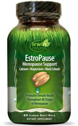 Irwin Naturals, EstroPause, Menopause Support, 80 Liquid Soft-Gels ,والصحة، والنساء، وانقطاع الطمث