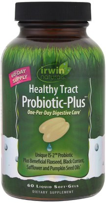 Irwin Naturals, Healthy Tract Probiotic-Plus, 60 Liquid Soft-Gels ,المكملات الغذائية، البروبيوتيك