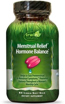Irwin Naturals, Menstrual Relief Hormone Balance, 84 Liquid Soft-Gels ,الصحة، المرأة، متلازمة ما قبل الحيض، ما قبل الحيض