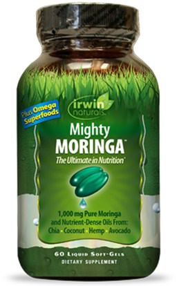 Irwin Naturals, Mighty Moringa, 60 Liquid Soft-Gels ,الأعشاب، كبسولات المورينجا