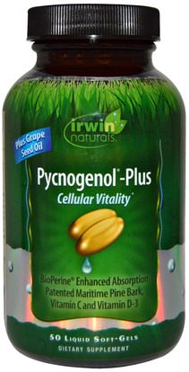 Irwin Naturals, Pycnogenol-Plus, 50 Liquid Soft-Gels ,المكملات الغذائية، بيكنوغينول