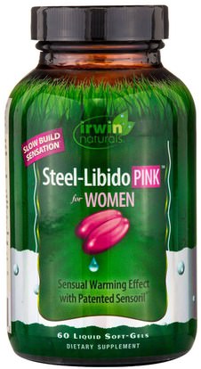 Irwin Naturals, Steel-Libido, Pink, For Women, 60 Liquid Soft-Gels ,الصحة، المرأة