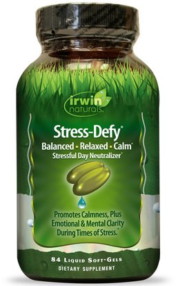 Irwin Naturals, Stress-Defy, 84 Liquid Soft-Gels ,والصحة، ومكافحة الإجهاد