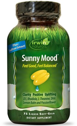 Irwin Naturals, Sunny Mood, 75 Liquid Soft-Gels ,والصحة، والمزاج