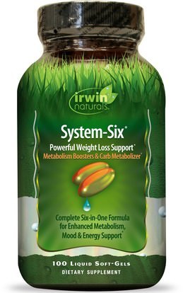 Irwin Naturals, System-Six, Powerful Weight Loss Support, 100 Liquid Soft-Gels ,والصحة، والنظام الغذائي، وفقدان الوزن