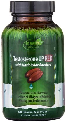 Irwin Naturals, Testosterone UP Red with Nitric Oxide Boosters, 60 Liquid Soft-Gels ,الصحة، الرجال، التستوستيرون