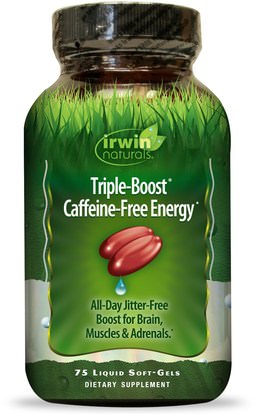 Irwin Naturals, Triple-Boost Caffeine-Free Energy, 75 Liquid Soft-Gels ,والصحة، والطاقة