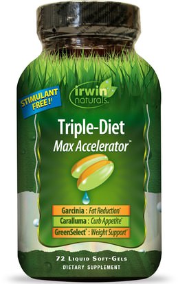 Irwin Naturals, Triple-Diet, Max Accelerator, 72 Liquid Soft-Gels ,الصحة، النظام الغذائي، سليلوما كارالوما