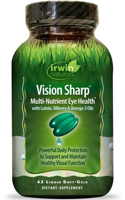 Irwin Naturals, Vision Sharp, Multi-Nutrient Eye Health, 42 Liquid Soft-Gels ,والرعاية الصحية، والعناية بالعيون، والرعاية الرؤية، والرؤية