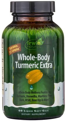 Irwin Naturals, Whole-Body Turmeric Extra, 60 Liquid Soft-Gels ,المكملات الغذائية، مضادات الأكسدة، الكركمين، الكركم
