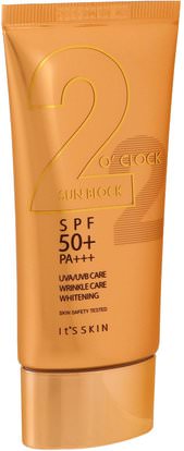 Its Skin, 2 O Clock Sunblock, PA+++, SPF 50+, 50 ml ,الجمال، العناية بالوجه