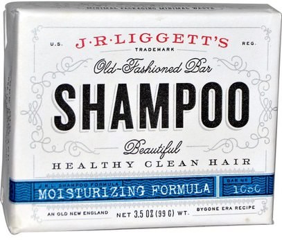 J.R. Liggetts, Old-Fashioned Bar Shampoo, Moisturizing Formula, 3.5 oz (99 g) ,حمام، الجمال، الشامبو، الشعر، فروة الرأس، مكيف