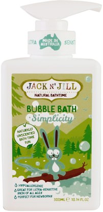Jack n Jill, Natural Bathtime, Bubble Bath, Simplicity, 10.14 fl. oz (300 ml) ,حمام، الجمال، حمام الفقاعة