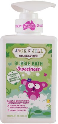Jack n Jill, Natural Bathtime, Bubble Bath, Sweetness, 10.14 fl. oz (300 ml) ,حمام، الجمال، حمام الفقاعة