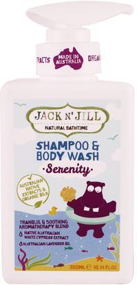 Jack n Jill, Natural Bathtime, Shampoo & Body Wash, Serenity, 10.14 fl oz (300 ml) ,حمام، الجمال، دقة بالغة، فروة الرأس، الشامبو