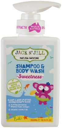 Jack n Jill, Natural Bathtime, Shampoo & Body Wash, Sweetness, 10.14 fl oz (300 ml) ,حمام، الجمال، دقة بالغة، فروة الرأس، الشامبو