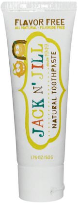 Jack n Jill, Natural Toothpaste, Flavor Free, 1.76 oz (50 g) ,حمام، الجمال، معجون الأسنان، والأطفال ومعجون الأسنان الطفل