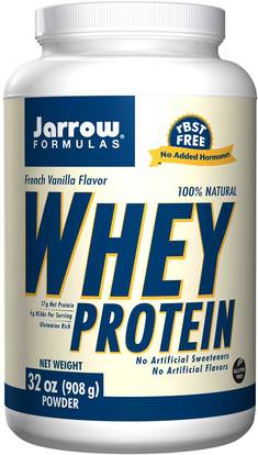 Jarrow Formulas, 100% Natural Whey Protein, French Vanilla Flavor, 32 oz (908 g) ,المكملات الغذائية، بروتين مصل اللبن