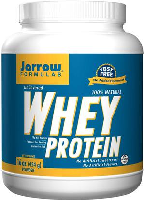 Jarrow Formulas, 100% Natural Whey Protein Powder, Unflavored, 16 oz (454 g) ,المكملات الغذائية، بروتين مصل اللبن