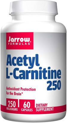 Jarrow Formulas, Acetyl L-Carnitine, 250 mg, 60 Veggie Caps ,المكملات الغذائية، والأحماض الأمينية، ل كارنيتين، أسيتيل ل كارنيتين