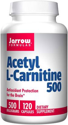 Jarrow Formulas, Acetyl L-Carnitine 500, 500 mg, 120 Veggie Caps ,المكملات الغذائية، والأحماض الأمينية، ل كارنيتين، أسيتيل ل كارنيتين