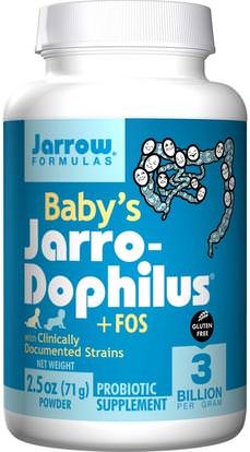 Jarrow Formulas, Babys Jarro-Dophilus + FOS, Powder, 2.5 oz (71 g) (Ice) ,صحة الطفل، الطفل، ملاحق الرضع، البروبيوتيك، الأطفال البروبيوتيك