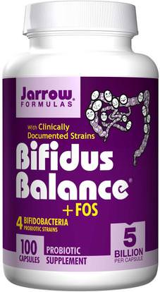 Jarrow Formulas, Bifidus Balance +FOS, 100 Veggie Caps (Ice) ,المكملات الغذائية، البروبيوتيك، بيفيدوس، المنتجات المثلجة المبردة