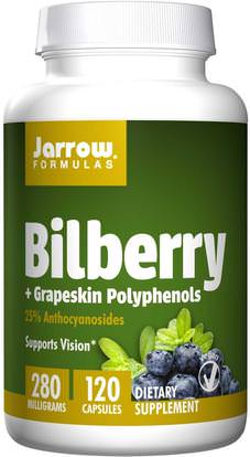 Jarrow Formulas, Bilberry + Grapeskin Polyphenols, 280 mg, 120 Veggie Caps ,والمكملات الغذائية، ومضادات الأكسدة، والعنب استخراج الجلد والصحة والعناية بالعين والرعاية للرؤية، التوت