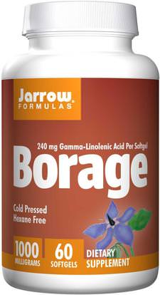 Jarrow Formulas, Borage, GLA-240, 1000 mg, 60 Softgels ,المكملات الغذائية، إيفا أوميجا 3 6 9 (إيبا دا)، زيت بوريج
