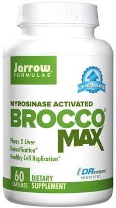 Jarrow Formulas, BroccoMax, Myrosinase Activated, 60 Veggie Caps ,المكملات الغذائية، البروكلي الصليبي، مستخلص القرنبيط سولفورفان