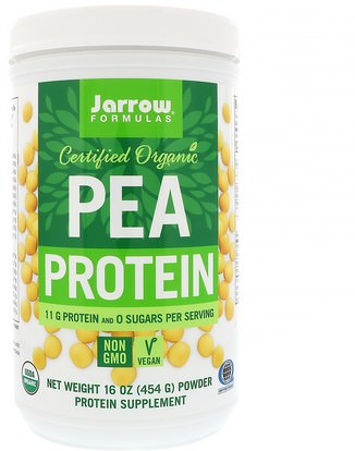 Jarrow Formulas, Certified Organic Pea Protein, 16 oz (454 g) ,والمكملات الغذائية، والبروتين