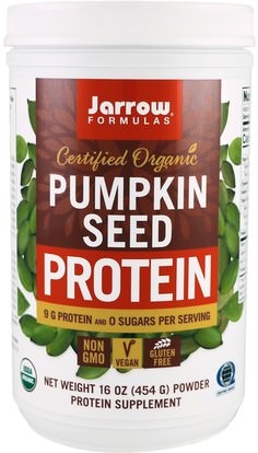 Jarrow Formulas, Certified Organic Pumpkin Seed Protein, 16 oz (454 g) ,المكملات الغذائية، مشروبات البروتين