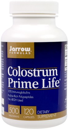 Jarrow Formulas, Colostrum Prime Life, 500 mg, 120 Capsules ,المكملات الغذائية، منتجات الأبقار، اللبأ