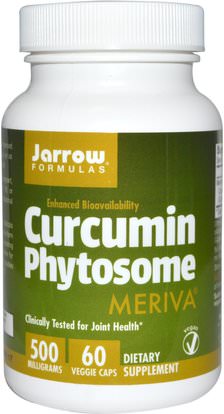 Jarrow Formulas, Curcumin Phytosome, Meriva, 500 mg, 60 Veggie Caps ,المكملات الغذائية، مضادات الأكسدة، الكركمين