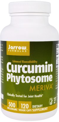 Jarrow Formulas, Curcumin Phytosome, Meriva, 500 mg, 120 Veggie Caps ,المكملات الغذائية، مضادات الأكسدة، الكركمين، ميريفا فيتوسوم الكركمين