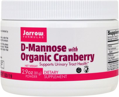 Jarrow Formulas, D-Mannose with Organic Cranberry, 2.9 oz (81 g) ,المكملات الغذائية، د- مانوز