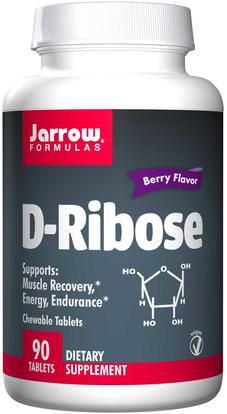 Jarrow Formulas, D-Ribose, Berry Flavor, 90 Chewable Tablets ,الرياضة، د ريبوز، الطاقة