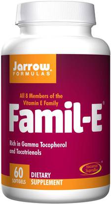 Jarrow Formulas, Famil-E, 60 Softgels ,الفيتامينات، فيتامين e، فيتامين e مختلطة توكوفيرولز